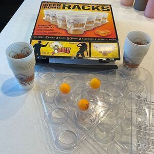 Beer pong the original beer pong racks, two racks, three balls, 22 cups. New.